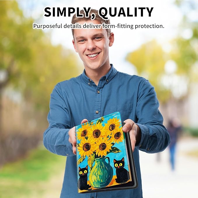 for Case for 6" Kindle 10th Generation 2019 Release (Model No J9G29R) E-Reader Case, Slim Kickstand Stand Leather Smart Cover with Auto Wake/Sleep, Art Turtle