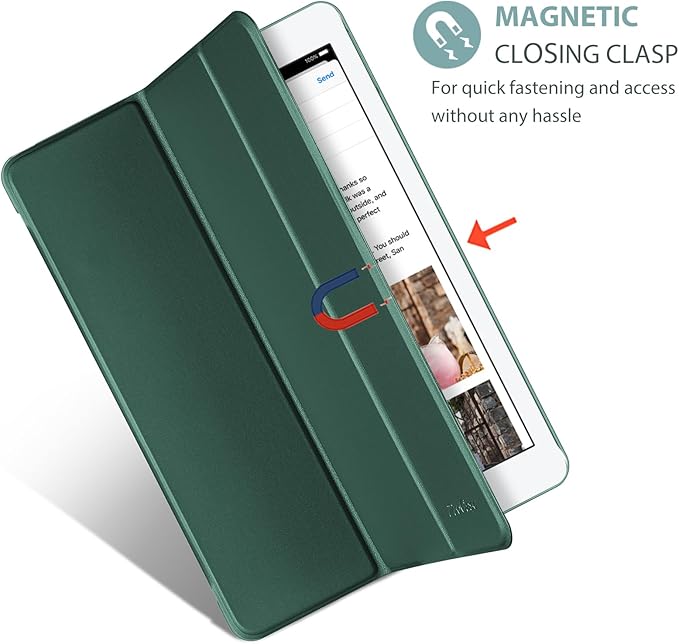 ProCase Smart Case for iPad 9.7 Inch iPad 6th/5th Generation 2018 2017(Model: A1893 A1954 A1822 A1823), Ultra Slim Lightweight Stand Cover with Translucent Frosted Back -Mgreen