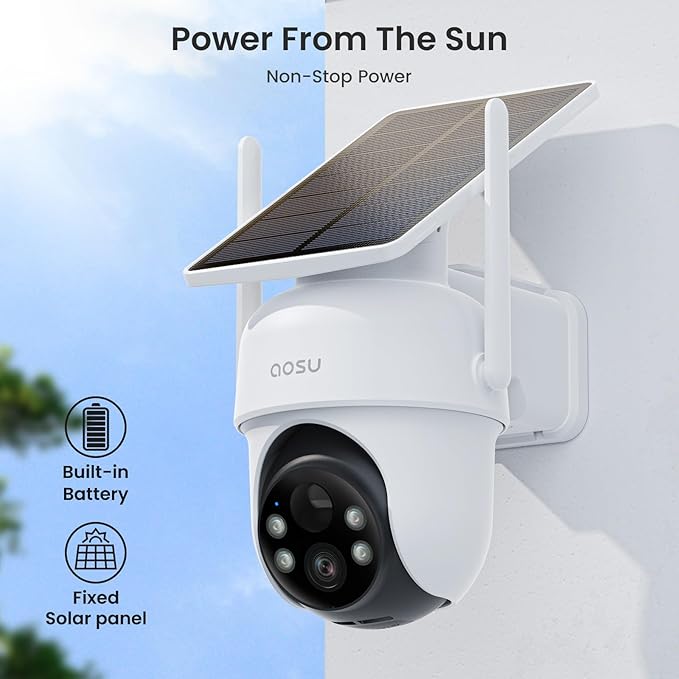 aosu Security Cameras Outdoor Wireless, 2 Cam-Kit, No Subscription Doorbell Camera Wireless - Head-to-Toe View, Intelligent Package Detection