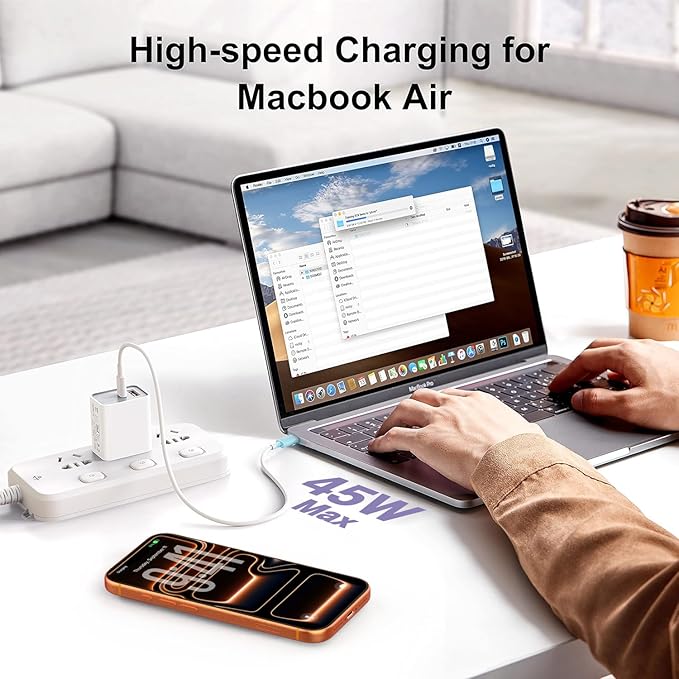 USB C Super Fast Charger, 3-Pack 45W Dual Port PD+QC Fast Charger Adapter Block for iPhone 14/15/16/17/Pro/Pro Max/Plus/iPad/MacBook air, (25W PPS) Type C Charging for Samsung S21 S22 Pixel
