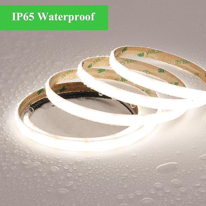 JOYLIT 24V Diffused LED Light Strip Waterproof 4000K Natural White 16.4FT 280LEDs/M Dotless 533LM/FT Super Bright UL PRO CRI 92+ Dimmable LED Tape 100W for Commercial, Home (Milky White Gel Coated)