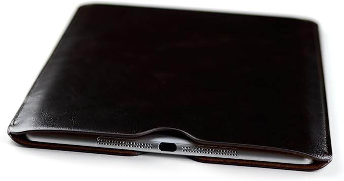Dockem Executive Sleeve for iPad 9.7 (2017 and 2018), iPad Pro 9.7, iPad Air & iPad Air 2: Slim, Premium Synthetic Leather Tablet Case: Microfiber Lined, Simple, Protective Cover [Dark Brown]