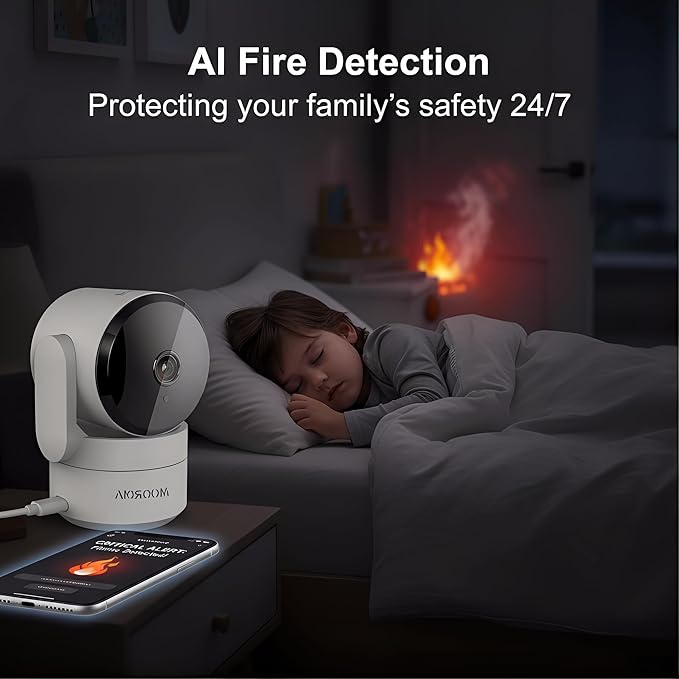Indoor Security Camera with 360 Monitor, Home Cameras with 2-Way Audio, Night Vision, Motion Detection, Phone App, Cloud & SD Card Storage, Work with Alexa/Google, 2.4GHz WiFi and Bluetooth, 4 Pack