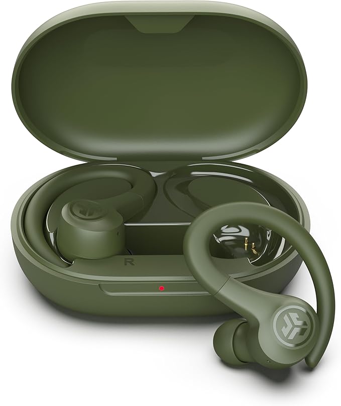 JLab Go Sport+ Wireless Workout Earbuds Featuring C3 Clear Calling, Secure Earhook Sport Design, 35+ Hour Bluetooth Playtime, 3 EQ Sound Settings, and IP55 Sweat Resistance (Green)