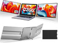 15'' Portable Laptop Screen Extender - Triple Monitor Setup, Dual 1080P FHD Displays, Aluminum Travel Monitor Multi Screen Attachment for 13.3-16.5'' Laptop with USB-C HDMI