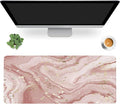 Liquid Marble Desk Mat,Abstract Marble with Gold Splatter Gaming Mouse Pad,Large Non-Slip Rubber Base Mousepad with Stitched Edges,Waterproof Mouse Mat Desk Pad for Office Game Home 35.4x15.75 in