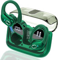 Wireless Earbuds 75hrs Bluetooth 5.4 Headphone Sport, 2026 Bluetooth Earbuds Stereo Deep Bass Over Ear Bud with Earhooks, ENC Noise Cancelling Mic, IPX7 Waterproof Earphone for Gym/Workout, Dark Green