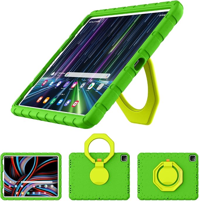 Case for iPad Pro 12.9 6th/5th/4th/3rd Gen, Heavy Duty Shockproof EVA Foam Protective Cover with 360° Rotating Stand, Stable & Lightweight, for Kids, Work, Travel & Creative Use - Green