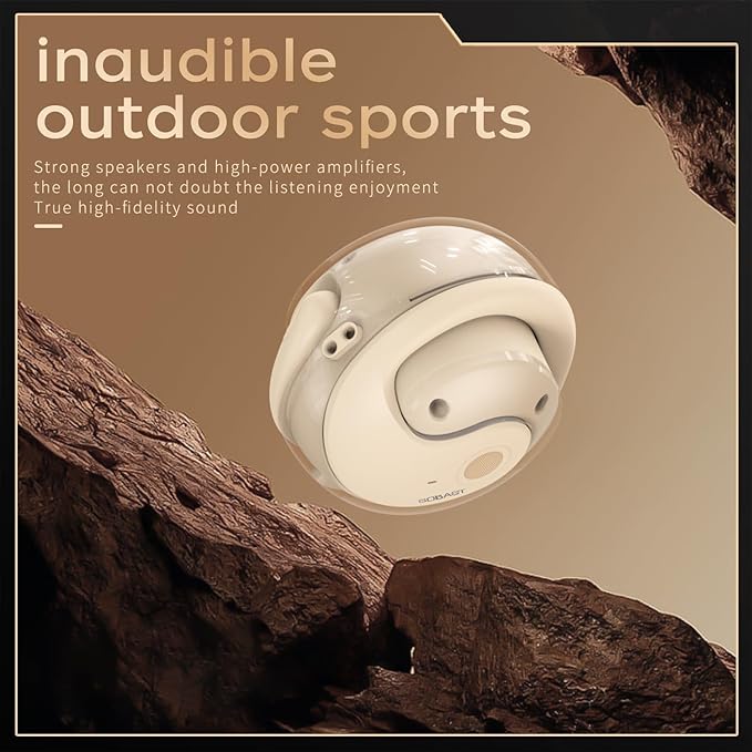 Wireless Earbuds for Workout/Running, Sports Bluetooth 5.4 Headphones,IPX7 Waterproof,Fast Charging,40Hrs Playtime Ear Buds（Beige