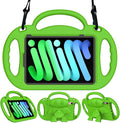 Kids Case for iPad mini 7 (A17 Pro) 2024/ Mini 6 2021, iPad mini 7th/6th Generation Case with Shoulder Strap - Durable Shockproof with Handle Stand Protective Cover for iPad 8.3 Inch, Green