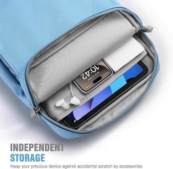 TiMOVO 9-11 Inch Tablet Sleeve Bag with Shoulder Strap for iPad 11-inch A16 2025, iPad 10th Gen. 10.9"/10.2", Galaxy Tab A9+/A11Plus 11", Dusty Blue