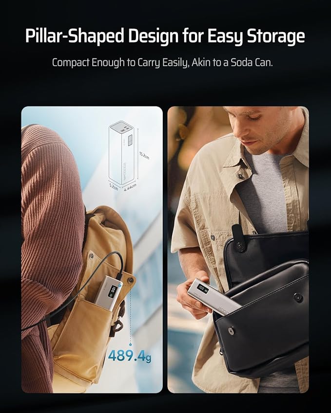 CUKTECH 15 SE Power Bank 20000mAh 65W Laptop Charger, 3-Port USB C Portable Charger, PD 3.0 Fast Charging External Battery Pack for iPhone 16/15/14 Series, Samsung, MacBook, Dell, Steam Deck, and More