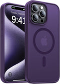 Magnetic for iPhone 15 Pro Max Case[Compatible with MagSafe][Military-Grade Drop Protection][Anti-Yellowing] Shockproof Translucent Matte Cover for iPhone 15 Pro Max Phone Case,Deep Purple