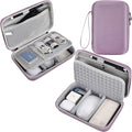 Hard Electronics Organizer Shockproof Carrying Case for MacBook Power Adapter Chargers Cables Power Bank Apple Magic Mouse Apple Pencil USB Flash Disk SD Card Hard Drive Accessories Bag, Purple