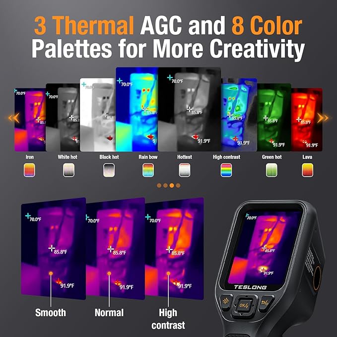Teslong Thermal Imaging Camera, Super Resolution 240 x 180, 3.2" LCD Screen Handheld 25 HZ Refresh Rate Infrared Imager, 120 x 90 IR Resolution, Portable Carrying Case ﻿