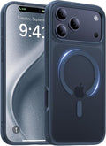 Magnetic for iPhone 17 Pro Case,[Anti-Slip][Compatible with MagSafe][Military Grade Drop Protection] Shockproof Protective Translucent Matte Phone Case for iPhone 17 Pro Case,Midnight Blue