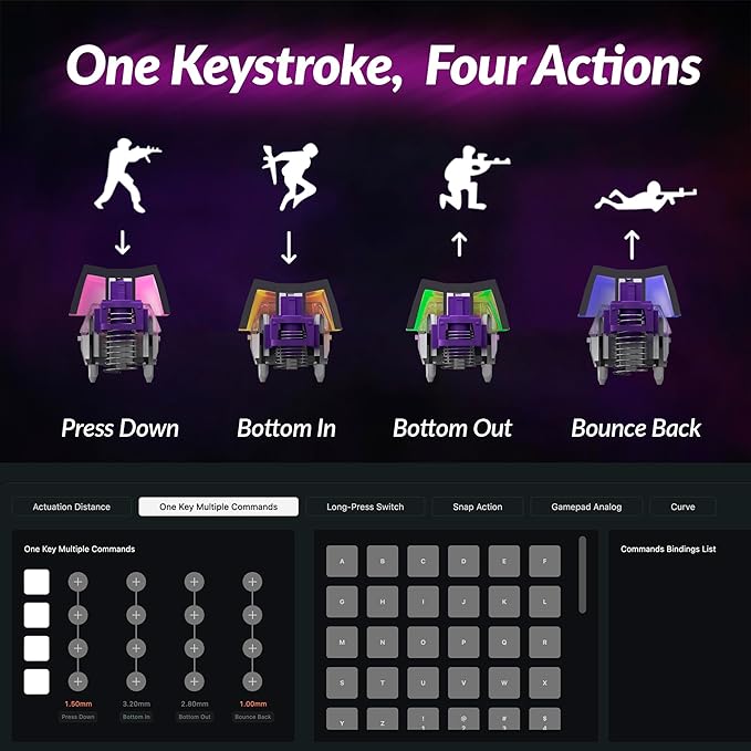 Keychron Q3 HE Wireless Custom Keyboard, 2.4 GHz/Bluetooth/Wired QMK Rapid Trigger 80% TKL Hot-Swappable Programmable RGB Gateron Double-Rail Magnetic Switches Gaming for Mac Windows, Carbon Black