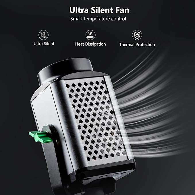 Weeylite Ninja 200 60W Bi-Color COB LED Video Light, 2800K-6800K Continuous Studio Lighting, CRI 95+ TLCI 95+, 0-100% Dimmable, 5800LM 70400Lux, App & Bluetooth Control, Portable Photography Light