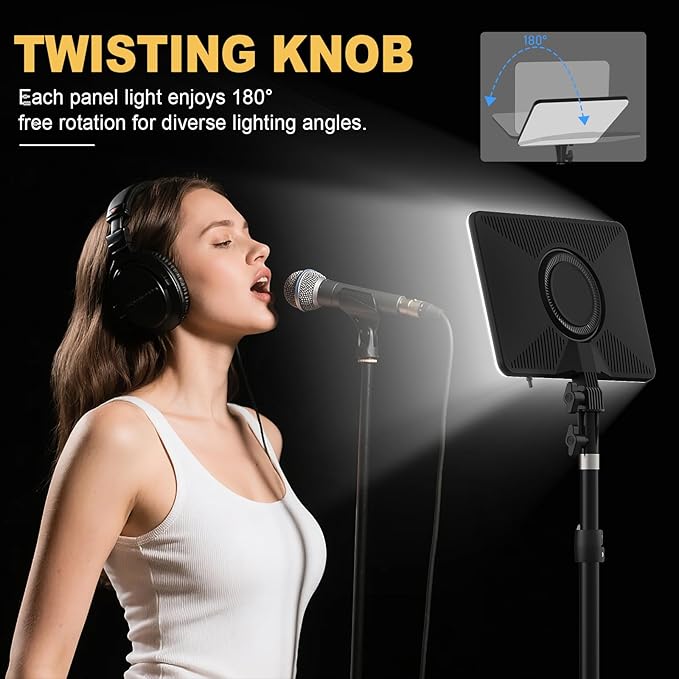 30W Upgraded Photography Lighting Kit, Anautin 2-Pack LED Video Lighting for Video Recording, 3700Lux Studio Lights with Tripod Stand for Photography, Streaming, Gaming, Podcast, Filming, Vlogging
