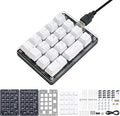 Icstation Numeric Keypad Soldering Practice Kit, 17 Key USB Hot-Swappable Blue Switches Mechanical Number Pad with PBT Keycaps STEM Soldering Project for School Learning Hobbyists Laptop PC Computer