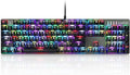 MOTOSPEED CK104 RGB LED Backlit Wired Mechanical Gaming Keyboard, 104 Keys Hot-Swap Mechanical Keyboard w/Aluminum Base, Upgraded Socket and Noise Absorbing Foams, Soft Tactile Red Switch ﻿