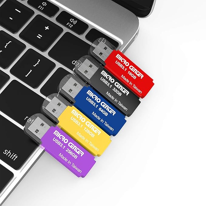 Micro Center Pro 128GB USB 3.1 Gen1 Flash Drive Faster USB Stick External Data Storage Thumb Drive (128GB, Yellow)
