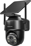 GALAYOU Solar Camera Outdoor Wireless- 2.4GHz WiFi Home Security Cameras with Solar/Battery Powered, Color Night Vision, PIR Sensor, IP65 Waterproof & Easy to Install, Work with Alexa, R1 1P Black