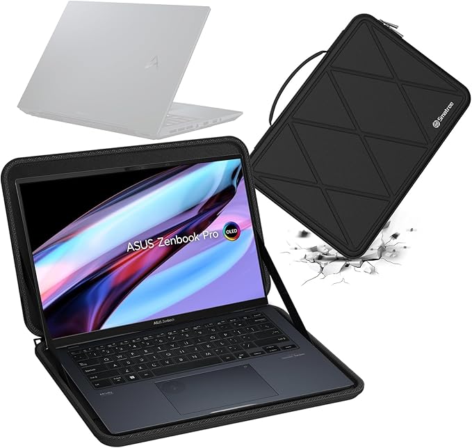 Smatree Hard EVA Protective Sleeve Case Compatible for 14.5 inch ASUS Zenbook Pro 14 Duo OLED, for ASUS Zenbook Pro 14OLED, for ASUS Vivobook S 14 OLED K5404 Laptop and Anti-Shock Bag (X8252)