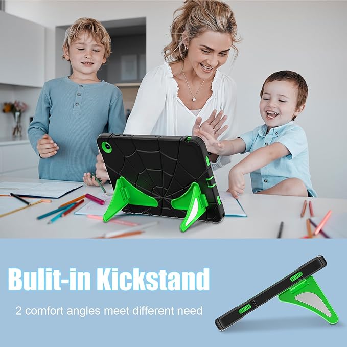 AKABEILA Compatible with Samsung Galaxy Tab A9 Plus 11 inch (SM-X216B)(2023) Tablet Case，Lightweight Shockproof Rugged Protective Cover with Kickstand for Kids Children Boys Babies Dark Green