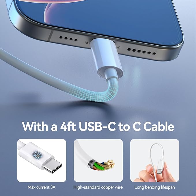 Bwine F7MINI 4K(RC3) Drones with Camera for Adults & 65W USB C Charger, 3-Port Fast Charging Block