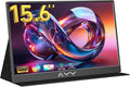 AYY 15.6 Inch Portable Monitor 1080P FHD USB-C HDMI External Display for Laptop Phone MAC PS5 Switch Xbox, Ultra-Slim 100% sRGB Portable Second Screen with Dual Speakers & Smart Cover, IPS, Black