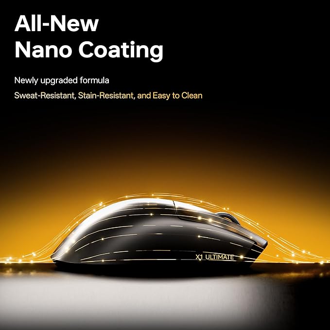 ATK Blazing Sky X1 V2 Wireless Gaming Mouse, 54g Lightweight, PAW3950Ultra Sensor, Nordic 54L15 MCU, Optical Switches, New GEM 8K Dongle, Dual-Mode 2.4G/Wired (Ultimate, Metallic Red)