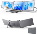 15'' Laptop Screen Extender, 1080P FHD Ultra-Thin Portable Monitor for 15"-17" Laptop with USB-C/HDMI Port, Plug and Play, for Mac/Windows/Android, Triple Screen Ideal for Remote Work & Multitasking