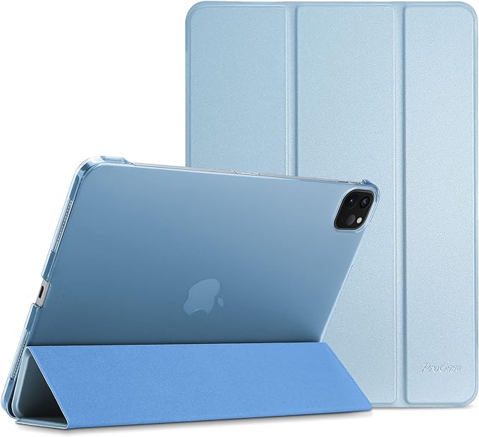 ProCase Smart Case for iPad Pro 12.9 2022/2021/2020/2018, Slim Stand Hard Back Shell Smart Cover for iPad Pro 12.9" 6th Gen/5th Gen/4th Gen/3rd Gen -SkyBlue