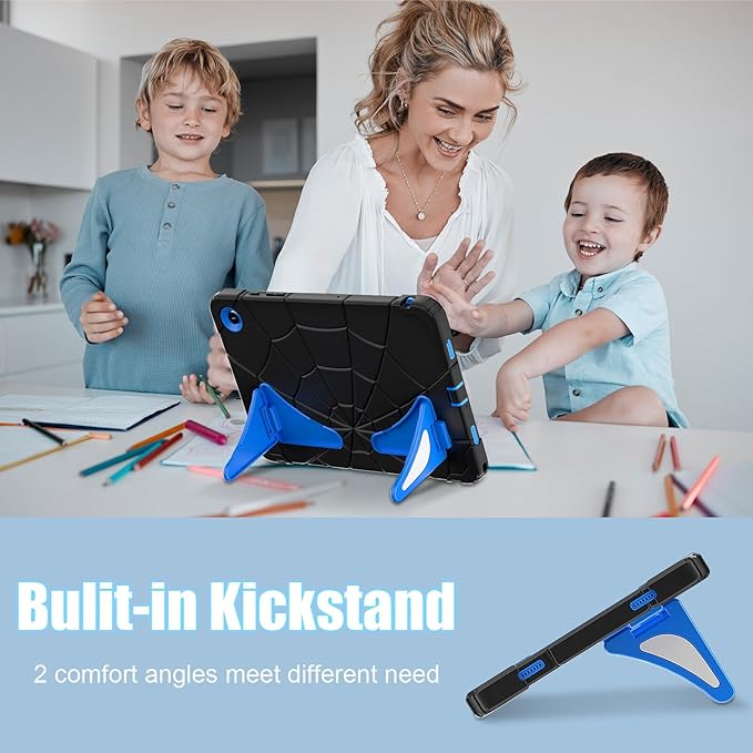 AKABEILA Compatible with Samsung Galaxy Tab A9 Plus 11 inch (SM-X216B)(2023) Tablet Case，Lightweight Shockproof Rugged Protective Cover with Kickstand for Kids Children Boys Babies Black Blue
