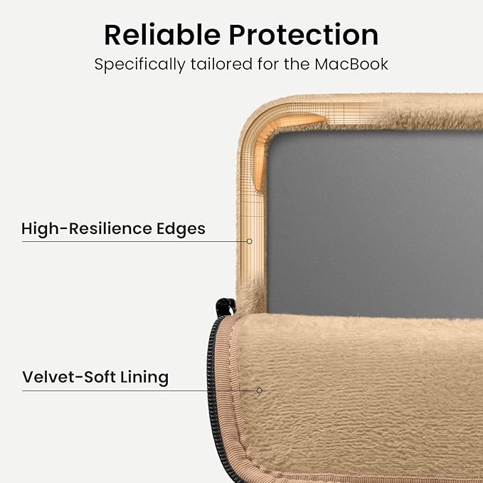 tomtoc 360 Protective Puffy Laptop Sleeve for 16-inch MacBook Pro M5 Pro/Max (2026) A3428 A3429, M4/M3/M2/M1 Pro/Max A3403 A3186 A2991, Quilted Design Soft Cute Puffer Bag Case for Dell XPS 16 Laptop
