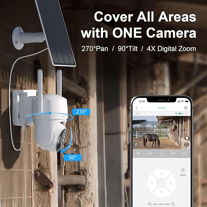 No WIFI Security Camera No Internet Needed, 4G LTE Cellular Security Camera Outdoor Wireless, Solar Camera for Home Security, PIR Motion Detction, 2K Color Night Vision, IP66 Waterproof, 2 Pack