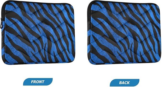 Laptop Case Sleeve, Blue Tiger Print Black Animal Shockproof Protective Computer Carrying Cover, Briefcase Handbags 13-13.3inch Laptop Sleeve Bag