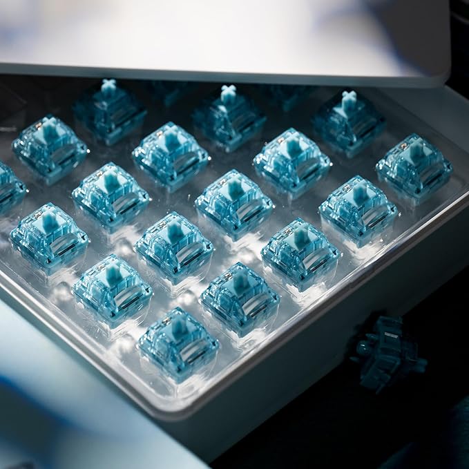 Akko V5 Creamy Blue Keyboard Switch for Mechanical Gaming Keyboard, 5-Pin 45gf Pre Lubed Tactile Key Switches (45pcs)