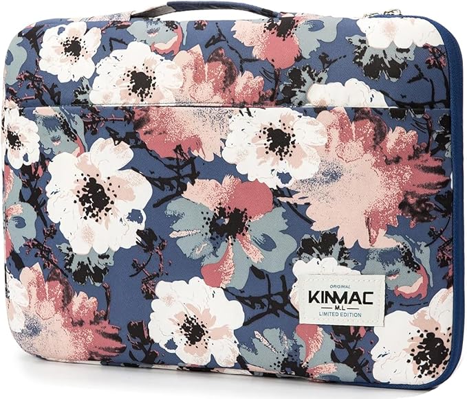 Kinmac 360° Protective Laptop Sleeve Case Bag Cover with Handle for MacBook Air 15 inch, and 15 inch-15.6 inch HP,Lenovo,Dell,ASUS,Acer Notebook Computer (Camellia)