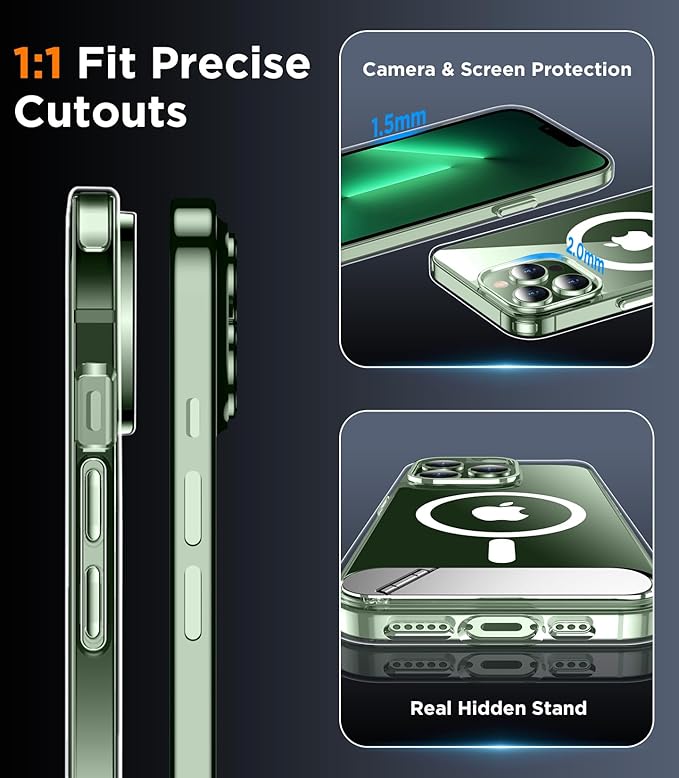 Magnetic Compatible with iPhone 13 Pro Max Case, [Built-in Invisible Kickstand][Compatible with MagSafe] [Military Grade Shockproof] Slim Thin Phone Case for iPhone 13 Pro Max 6.7"