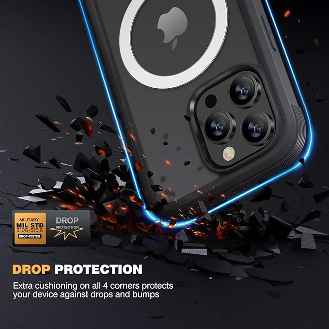 Diaclara Magnetic Designed for iPhone 14 Pro Max Case, Full Body Rugged Case with Built-in Privacy Touch Sensitive Anti-Scratch Screen Protector, with Camera Lens Protector, Black