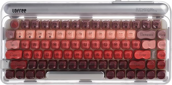 LOFREE DOT Lipstick Elegant 84 Keys Mechanical Keyboard, White Backlit Hot-Swappable Rechargeable Wireless Keyboard with Gasket Design, 3 Modes Connection for Windows, macOS/GATERON Linear Switches