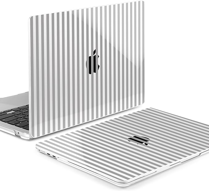 MEEgoodo Case for M5/M4/M3/M2 MacBook Air 15 inch Case 2026 2025 2024 2023, Laptop Shell Fit Model (A3448/A3241/A3114/A2941) for MacBook Air 15.3-inch, Gray Stripes