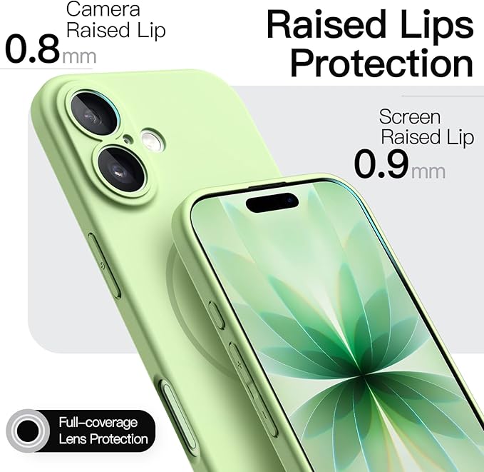 JETech Magnetic Slim Case for iPhone 17 6.3-Inch, Compatible with MagSafe, Ultra-Thin Lightweight Minimalist Phone Cover with Matte Finish and Full Camera Lens Protection (Sage)