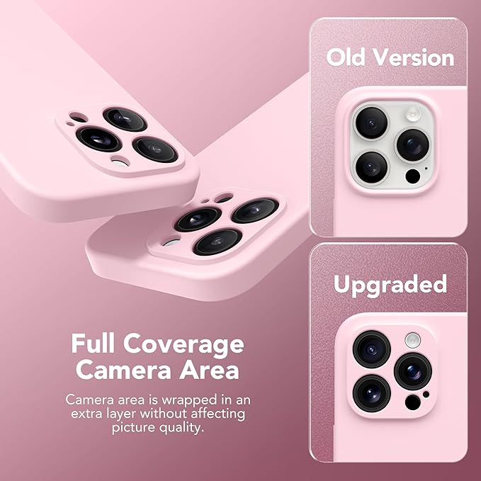 Magnetic for iPhone 13 Pro Max Case, Compatible with MagSafe, [Full Camera Protection][Screen Protector] Silicone Shockproof Protective Phone Case for iPhone 13 Pro Max 6.7", Chalk Pink