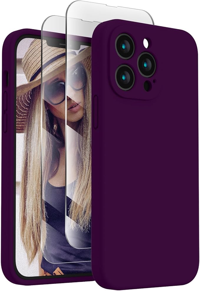 FireNova Designed for iPhone 13 Pro Max Case, Silicone [Camera Protection] Phone Case, Soft Anti-Scratch Microfiber Lining Inside, 6.7 inch, Wine Red