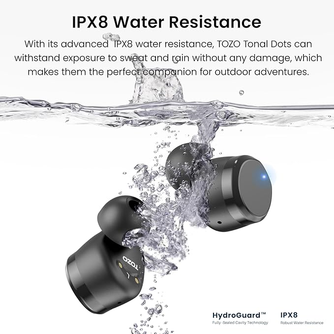 TOZO T12 Wireless Earbuds Bluetooth 5.3 Headphones, Call ENC Noise Cancelling Mic, 55Hrs Playtime App Customize EQ IPX8 Waterproof LED Digital Display Premium Sound Headset