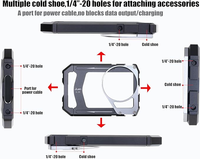 Fotga Universal Smartphone Cage Photo Video Stabilizer + Handles + 67mm Thread Filter Adapter for iPhone 17 16 15 14 Pro Max Samsung Cell Phone Vlog Live Stream Video Record + Cold Shoe Tripod Mount
