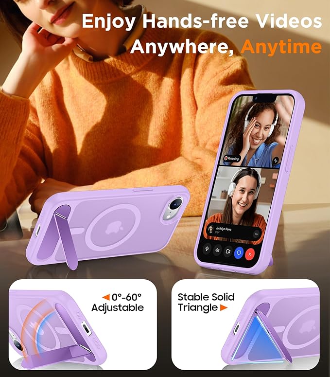 Magnetic Compatible with SE4 Case, [Built-in Invisible Kickstand][Military Grade Shockproof] Slim Translucent Matte Phone Case